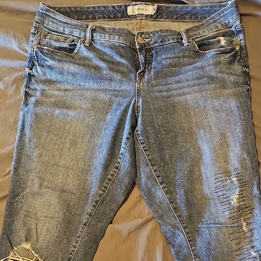 Torrid Boyfriend Jeans with Relaxed Fit and Faded Style